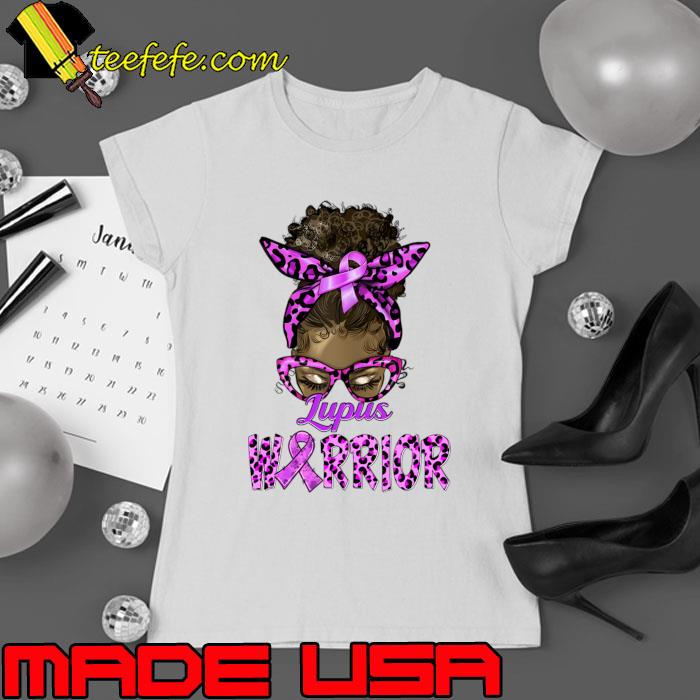Lupus Warrior Afro Black African Messy Bun Leopard T-Shirt