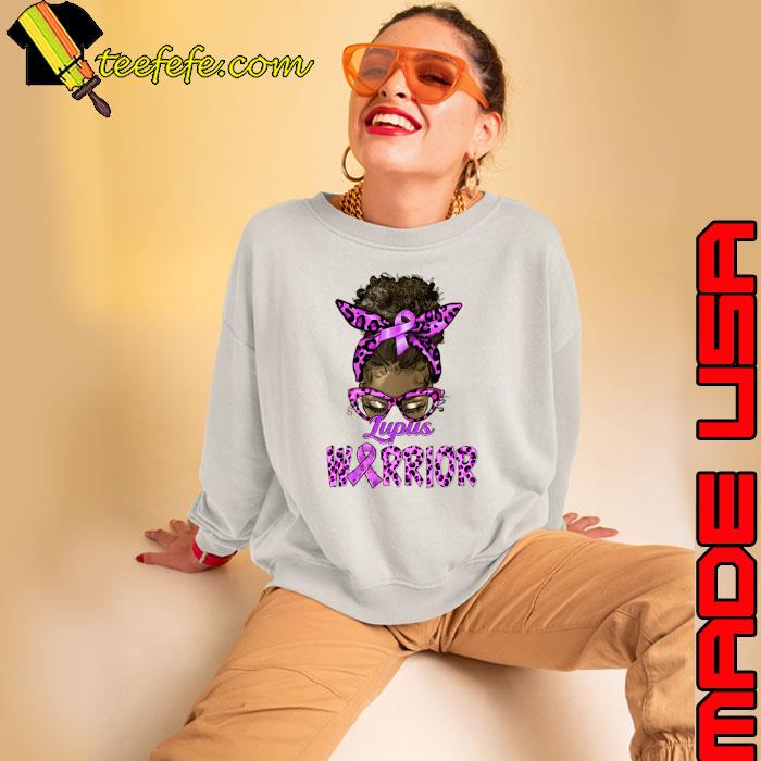 Lupus Warrior Afro Black African Messy Bun Leopard T-Shirt Sweatshirt Lupus Warrior Afro Black African Messy Bun Leopard T-Shirt Sweatshirt