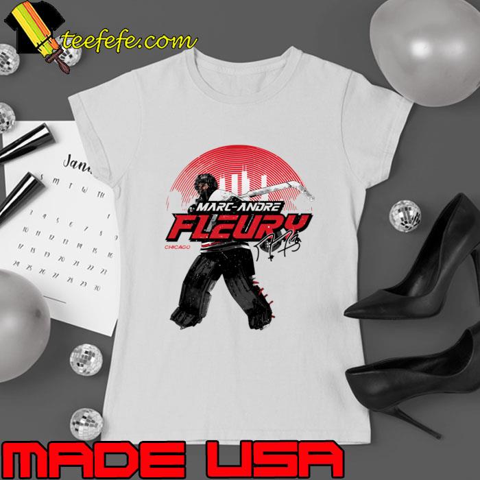 Marc-Andre Fleury Chicago Skyline Canadian professional ice hockey goaltender T-Shirt Marc-Andre Fleury Chicago Skyline Canadian professional ice hockey goaltender T-Shirt
