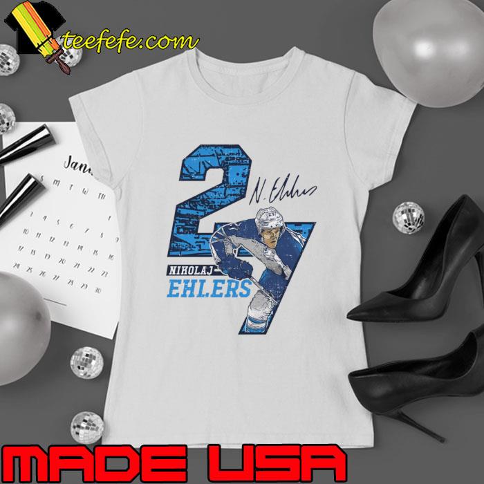 Nikolaj Ehlers Danish professional ice hockey forward Winnipeg Offset T-Shirt Ladies tee Nikolaj Ehlers Danish professional ice hockey forward Winnipeg Offset T-Shirt Ladies tee