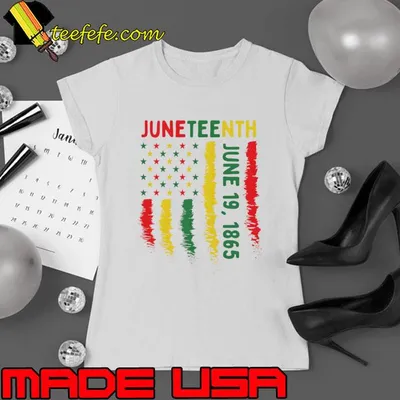 Official juneteenth 1865 Words Juneteenth day Celebration Usa Flag T-Shirt