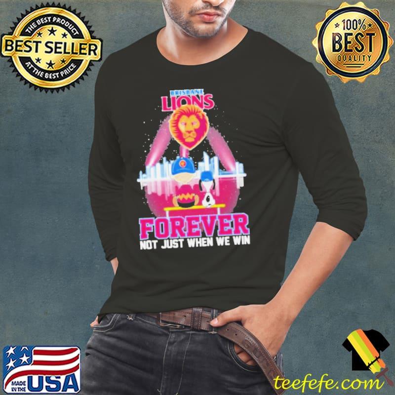 Peanuts Snoopy And Charlie Brown Watching Brisbane Lions Forever Not Just When We Win Shirt