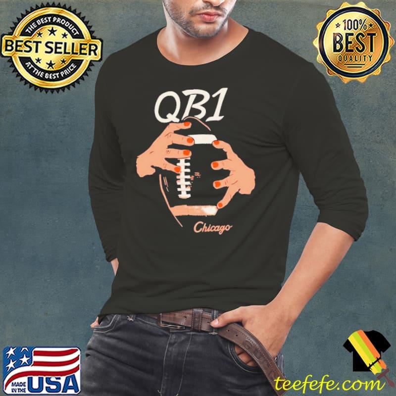 Qb1 Chicago Bears Football hand s Long Sleeve Tee Qb1 Chicago Bears Football hand s Long Sleeve Tee