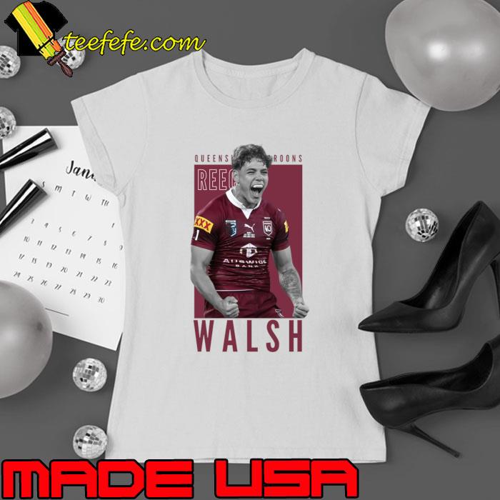 Reece Walsh Celebration Maroons rugby league footballer who plays as a fullback T-Shirt Reece Walsh Celebration Maroons rugby league footballer who plays as a fullback T-Shirt