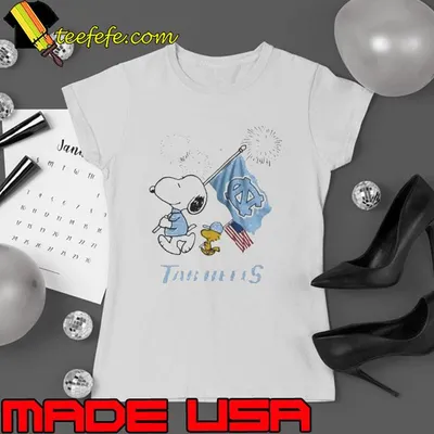 Snoopy And Woodstock Happy 4th Of July North Carolina Tar Heels Football 2024 shirt