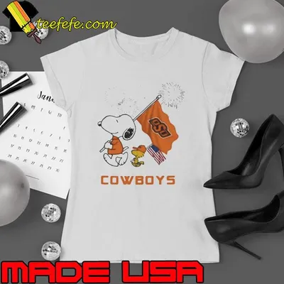 Snoopy And Woodstock Happy 4th Of July Oklahoma State Cowboys Football 2024 Shirt