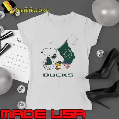 Snoopy And Woodstock Happy 4th Of July Oregon Ducks Football 2024 Shirt