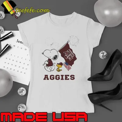 Snoopy And Woodstock Happy 4th Of July Texas A&m Aggies Football 2024 shirt