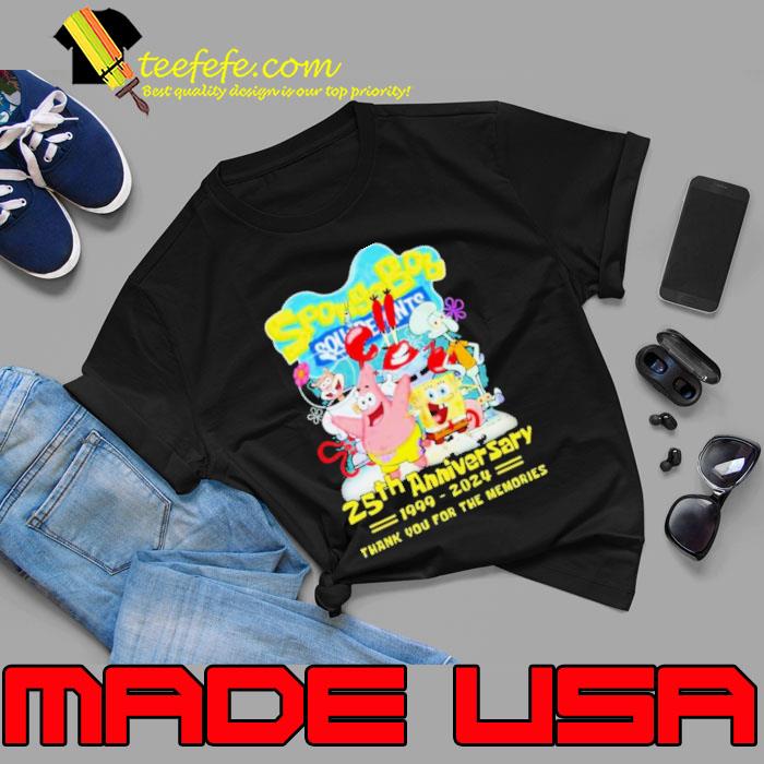 SpongeBob SquarePants 25th Anniversary 1999-2024 Thank You For The Memories Shirt Unisex SpongeBob SquarePants 25th Anniversary 1999-2024 Thank You For The Memories Shirt Unisex