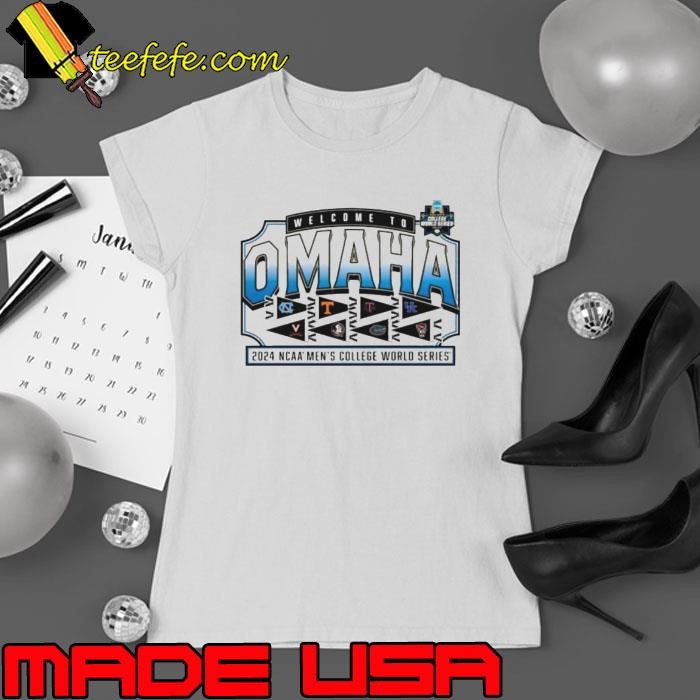 2024 NCAA Division I Baseball Championship Omaha 8 Team Player Ladies tee