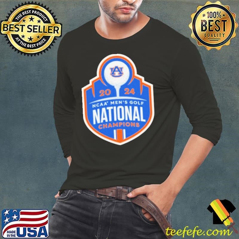 2024 NCAA Men’s Golf National Champions 2024 Auburn Tigers Shield Long Sleeve Tee