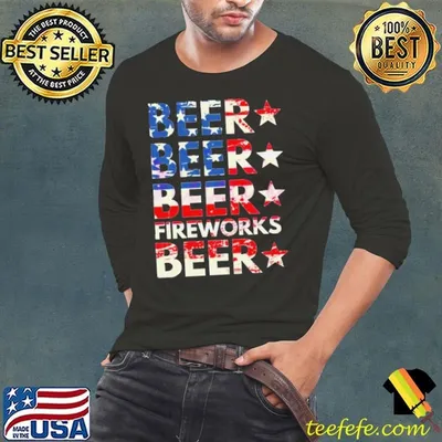 4th Of July Beer Fireworks American Flag 2024 Shirt