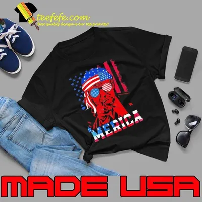 4th of July Trump 2020 Merica Patriotic Sunglasses USA Flag Shirt