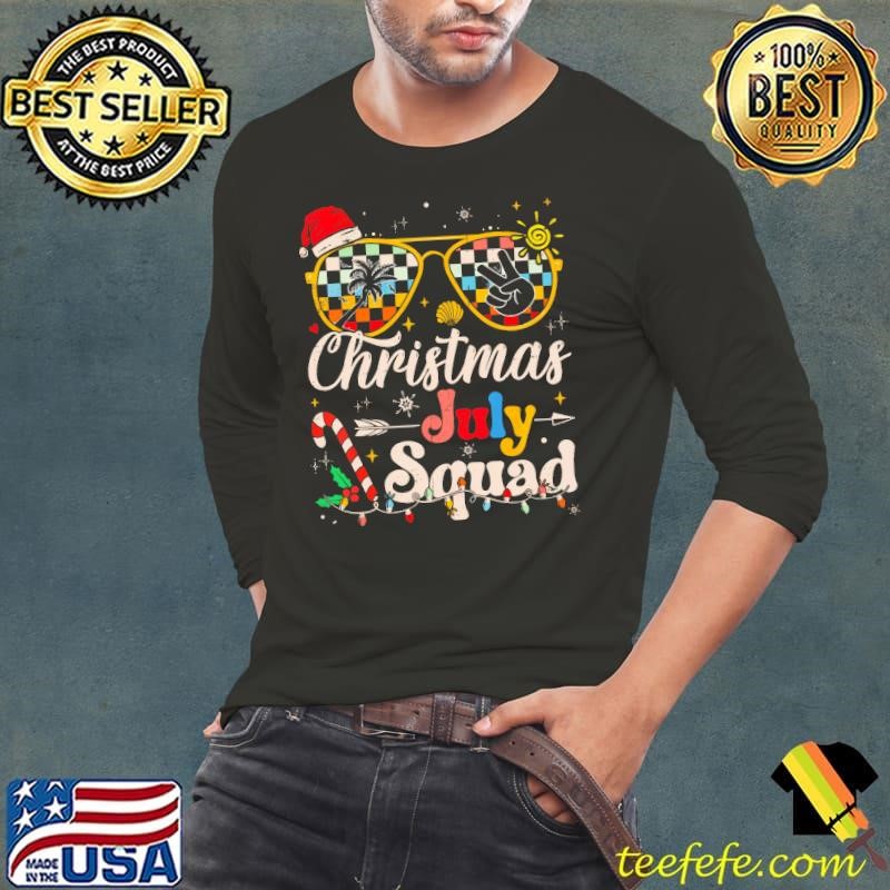 Christmas In July Squad Sunglasses Summer Beach Xmas Long Sleeve Tee
