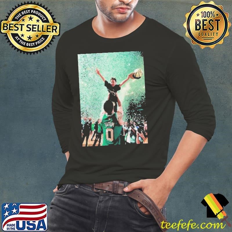 Core Memory Jayson Tatum And His Son Jayson Tatum Jr Celebrate The 2024 NBA Final Champions Poster Long Sleeve Tee