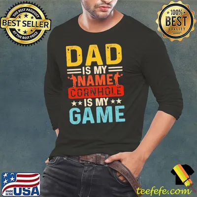 Dad is my name cornhole is my game stars retro Shirt