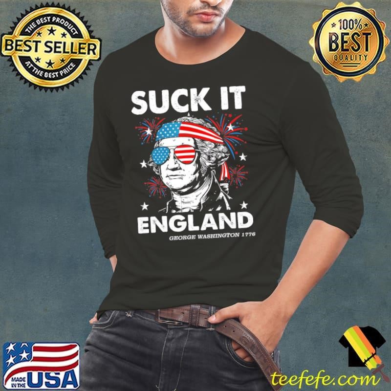 George Washington 4Th July Suck It England Sunglasses Usa Flag T-Shirt