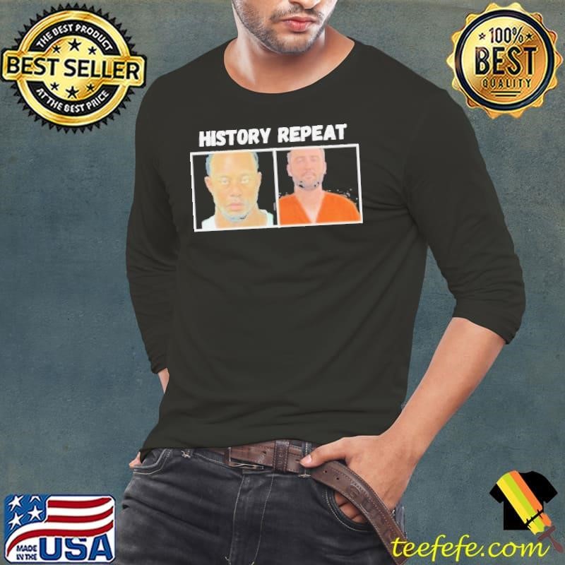 History Repeat Scottie Scheffler And Tiger Woods Mugshot Long Sleeve Tee