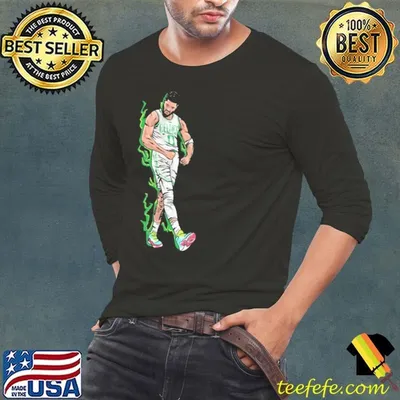 Jayson Tatum Boston Celtics on Fire Cartoon American professional basketball  T-Shirt