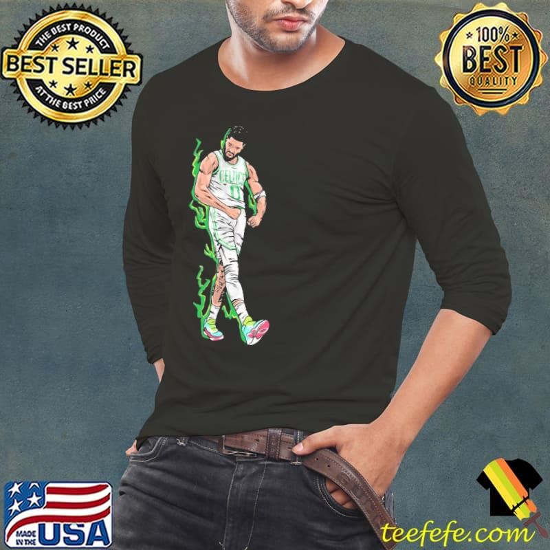 Jayson Tatum Boston Celtics on Fire Cartoon American professional basketball  T-Shirt
