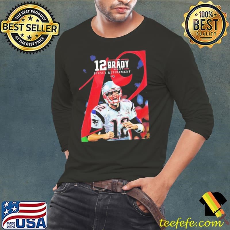 NFL New England Patriots Officially Retired The No 12 Tom Brady Jersey Retirement Vintage Long Sleeve Tee