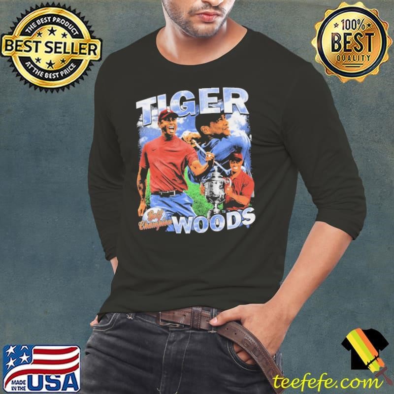 Official Tiger Woods American professional golfer Retro Champion Long Sleeve Tee