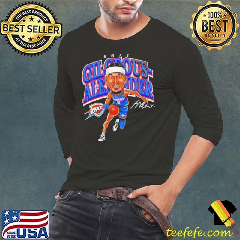 Oklahoma City Thunder Shai Gilgeous-Alexander cartoon Long Sleeve Tee