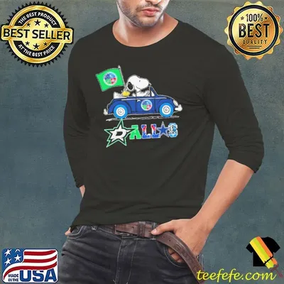 Peanuts Snoopy And Woodstock On Car Dallas Sports Teams Logo shirt