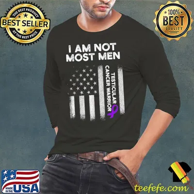 I Am Not Most men Testicular Cancer Survivor Purple Ribbon Warrior Usa Flag shirt