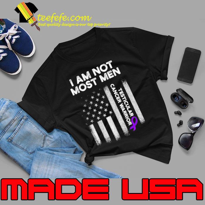 I Am Not Most men Testicular Cancer Survivor Purple Ribbon Warrior Usa Flag s Unisex I Am Not Most men Testicular Cancer Survivor Purple Ribbon Warrior Usa Flag s Unisex