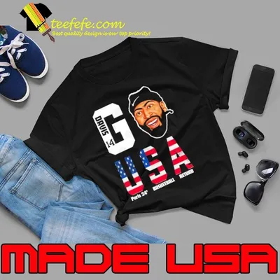 2024 Paris Olympics Anthony Davis 14 Go Team USA Basketball Cartoon T-Shirt