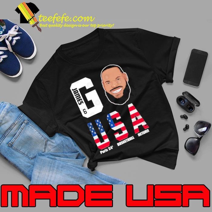 2024 Paris Olympics Lebron James 6 Go Team USA Basketball Cartoon T-Shirt