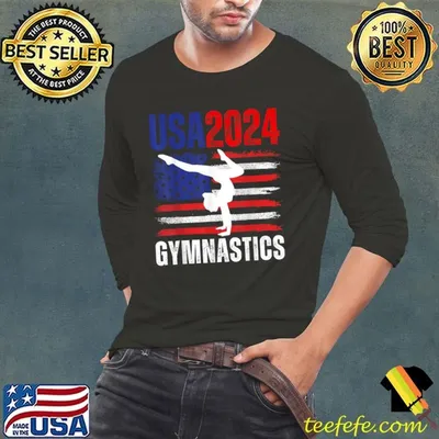 2024 USA American Flag Gymnastics Tee Gymnast 4th of July T-Shirt