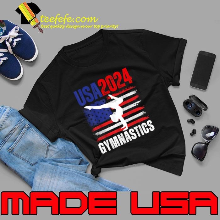 2024 USA American Flag Gymnastics Tee Gymnast 4th of July Unisex