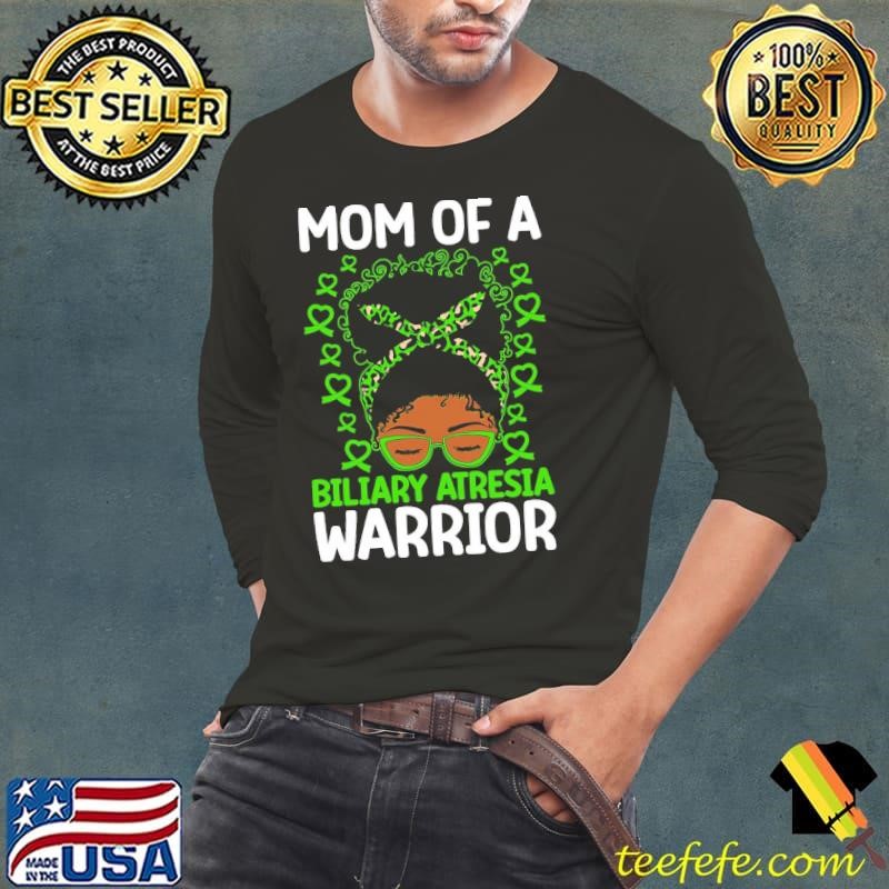 Afro Messy Bun Mom of a Biliary Atresia Warrior Leopard T-Shirt