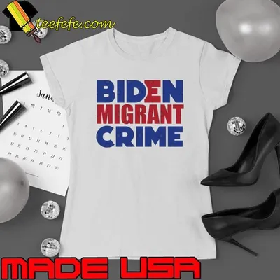 Biden Migrant Cime Red Blue Political Election 2024 T-Shirt