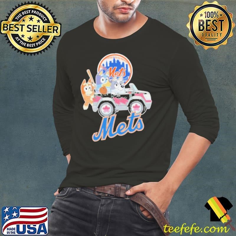 Bluey Characters New York Mets Long Sleeve Tee
