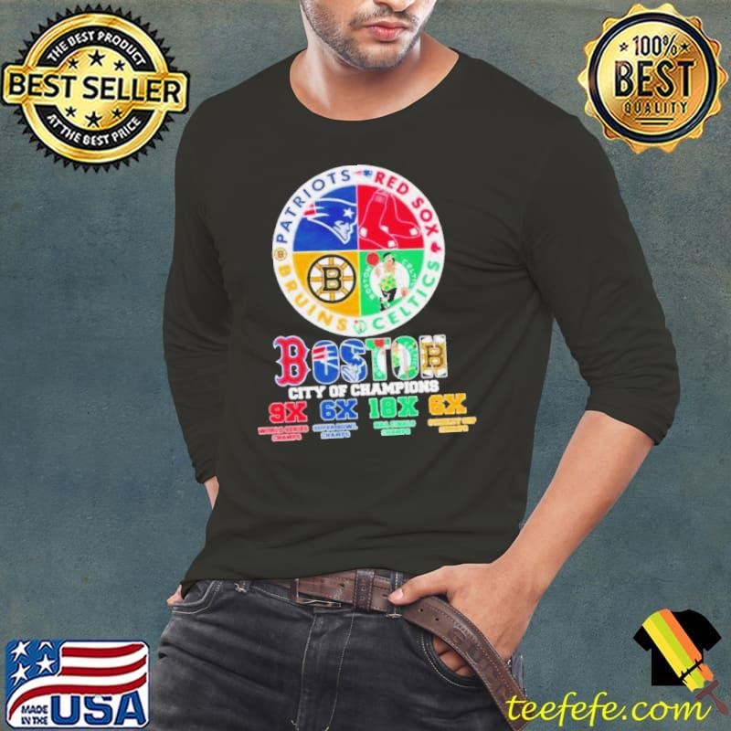 Boston Sports Teams City Of Champions Patriots, Red Sox, Celtics And Bruins shirt