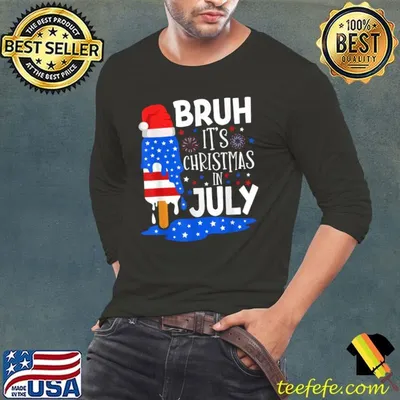 Christmas in July Shirts for Kids Bruh Ice Pops 4th of July T-Shirt
