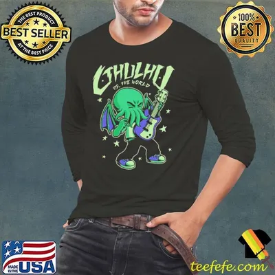 Cthulhu Guitar Comic Us The World shirt