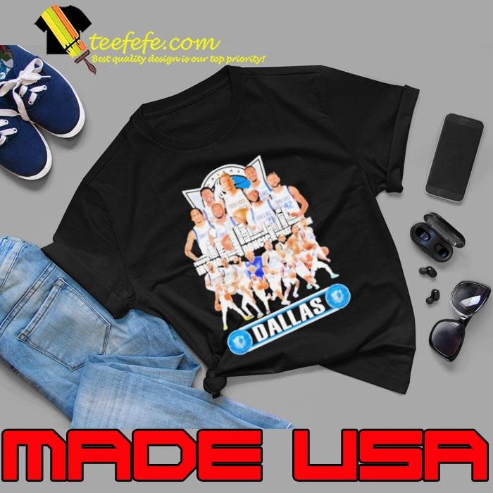 Dallas Skyline Dallas Mavericks Team Players Signatures Unisex