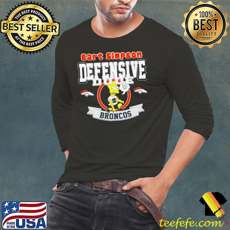 Denver Broncos Nfl Bart Simpson Defensive Dude 2024 Long Sleeve Tee