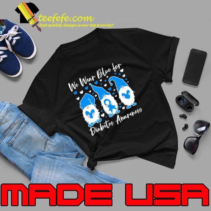 Diabetes Awareness We Wear Blue for Diabetes Gnome T-Shirt