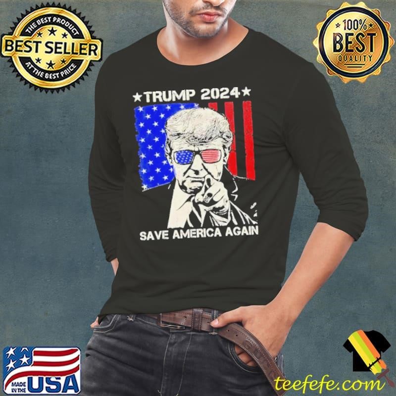 Donald Trump 2024 Save America Again American Flag shirt