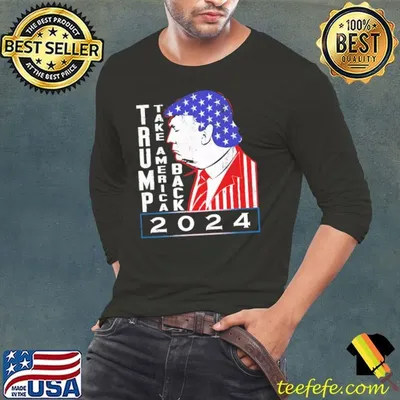 Donald Trump 2024 Take America Back Drawing USa Flag T-Shirt