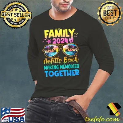 Family Vacation Myrtle Beach Making Memories Together 2024 Summer Sunglasses Retro T-Shirt