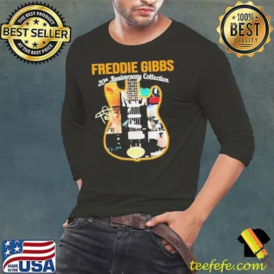 Freddie Gibbs Rapper Guitar Band 20th Anniversary Collection Shirt