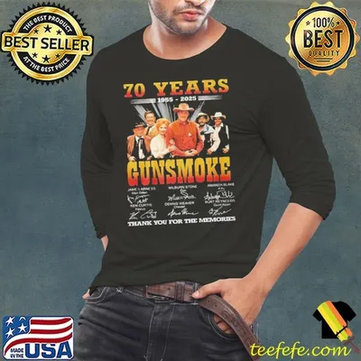 Gunsmoke 70th Anniversary 1954-2024 Thank You For The Memories Signatures T-shirt