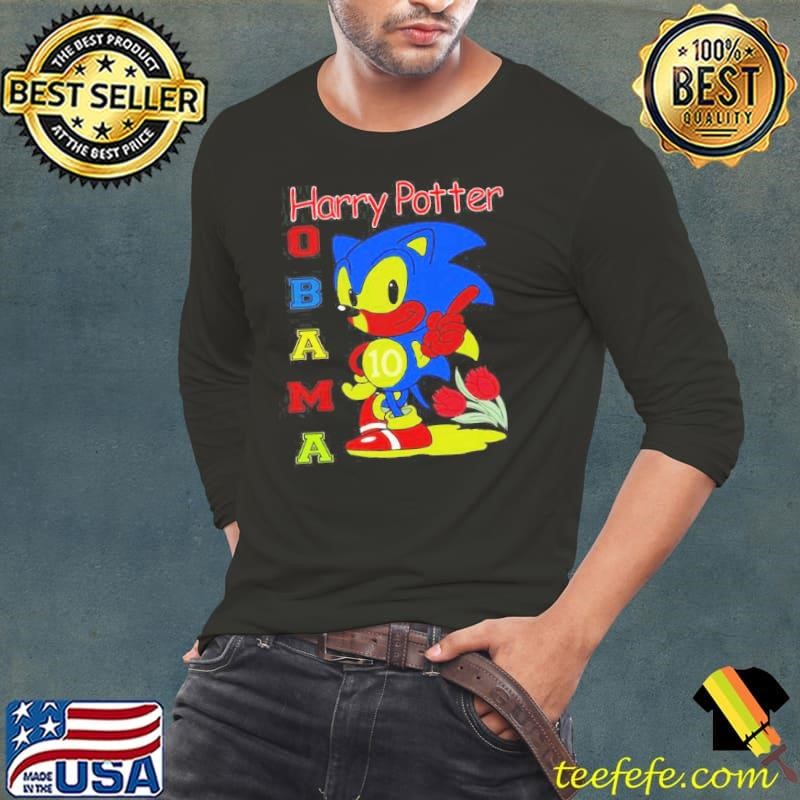 Harry Potter Obama Sonic Version Graphic Long Sleeve Tee