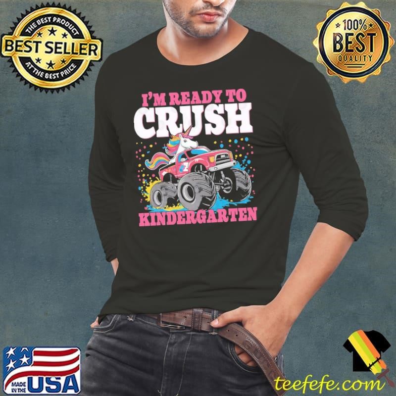 I’m Ready To crush pre-k Back to School Truck Unicorn Long Sleeve Tee